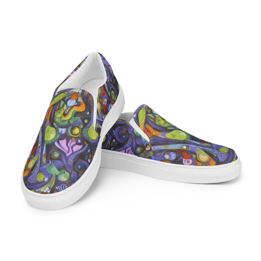 Neon Organism on a Women's Slip-On Canvas Shoes
