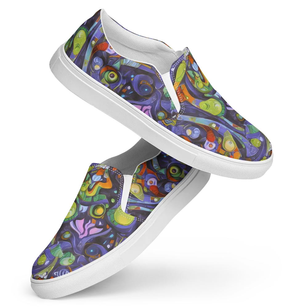 Neon Organism on Women's Slip-On Canvas Shoes — Front