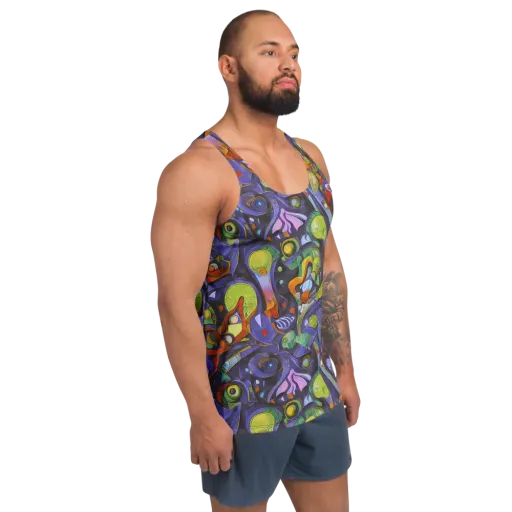Neon Organism on a Men's Tank Top