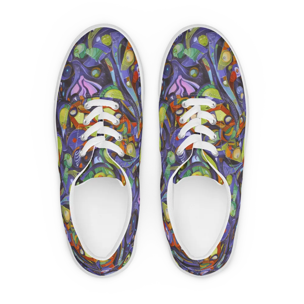 Neon Organism on Men's Lace-Up Canvas Shoes — Front