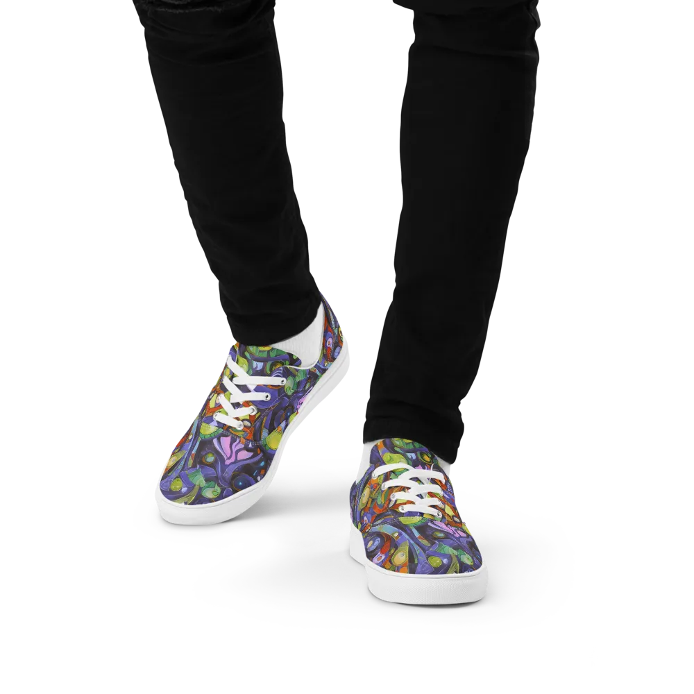Neon Organism on Men's Lace-Up Canvas Shoes — Front