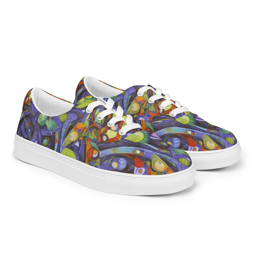 Neon Organism on Men's Lace-Up Canvas Shoes — Right Front