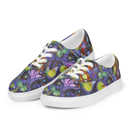 Neon Organism on a Men's Lace-Up Canvas Shoes