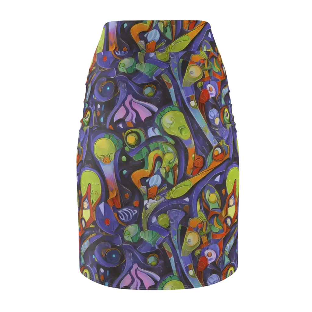 Neon Organism on Pencil Skirt — Back