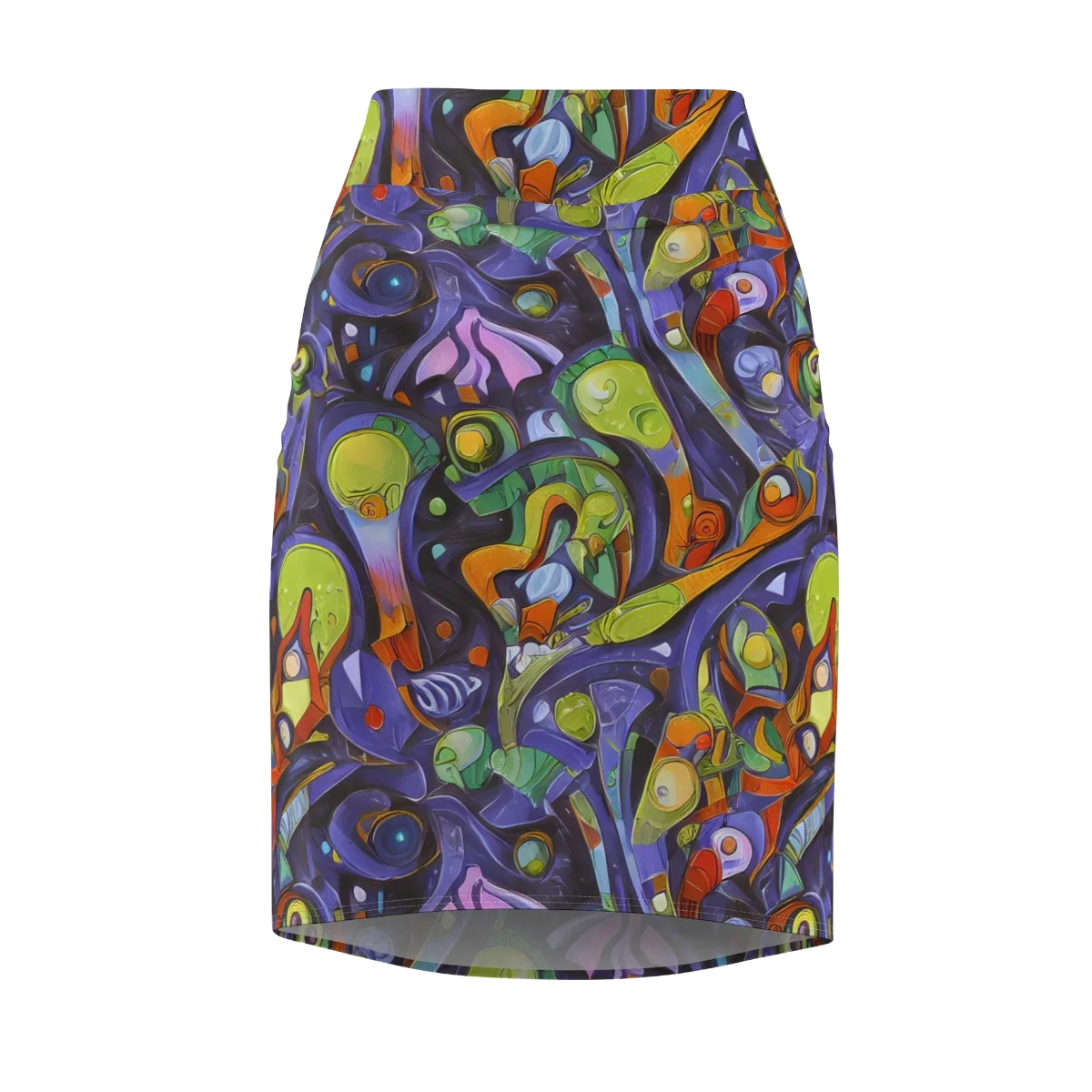 Neon Organism on Pencil Skirt — Front