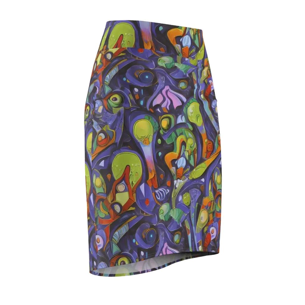 Neon Organism on Pencil Skirt — Front Side