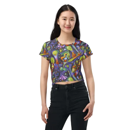 Neon Organism on a Crop Tee
