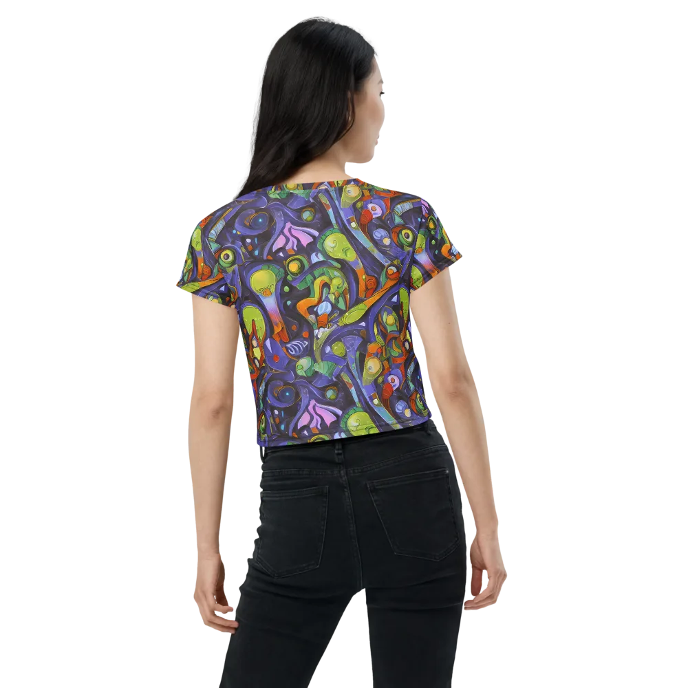 Neon Organism on Crop Tee — Back