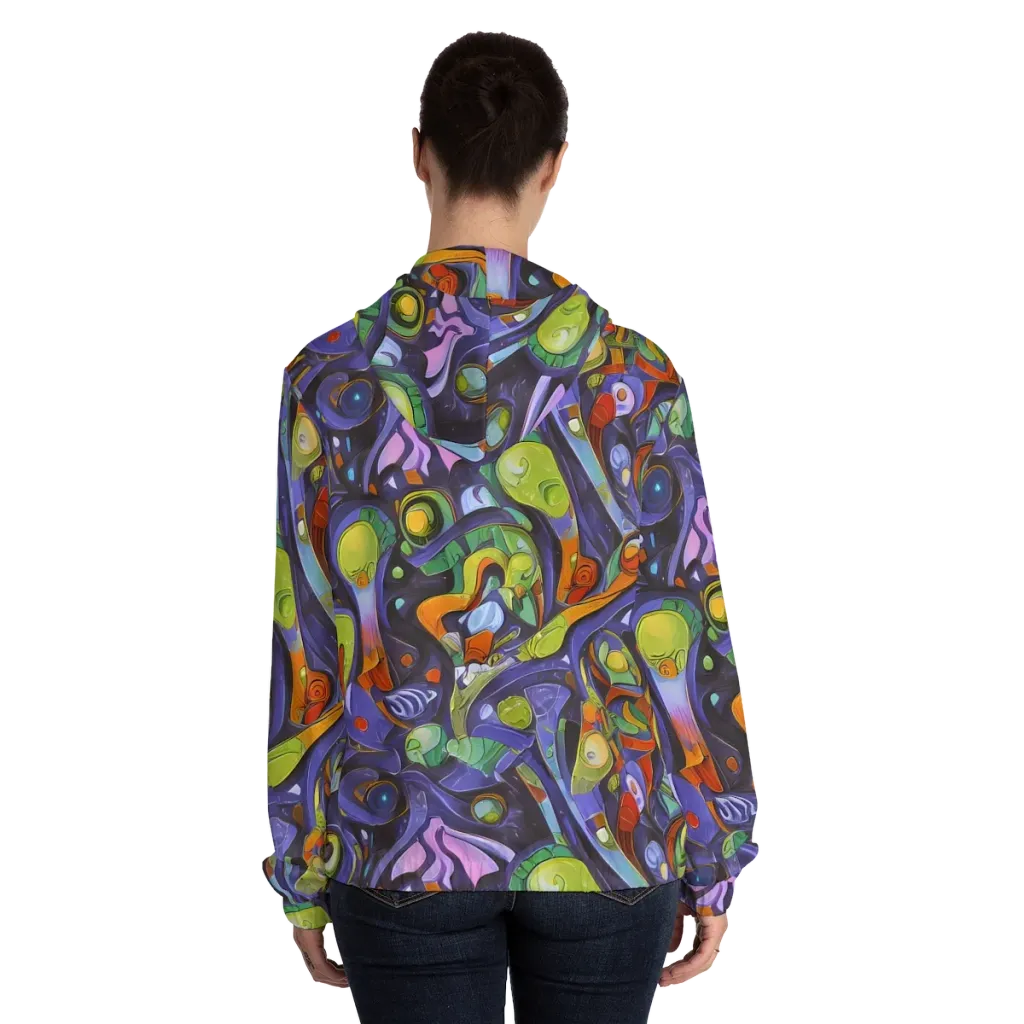 Neon Organism on Women's Full-Zip Hoodie — Back On Person