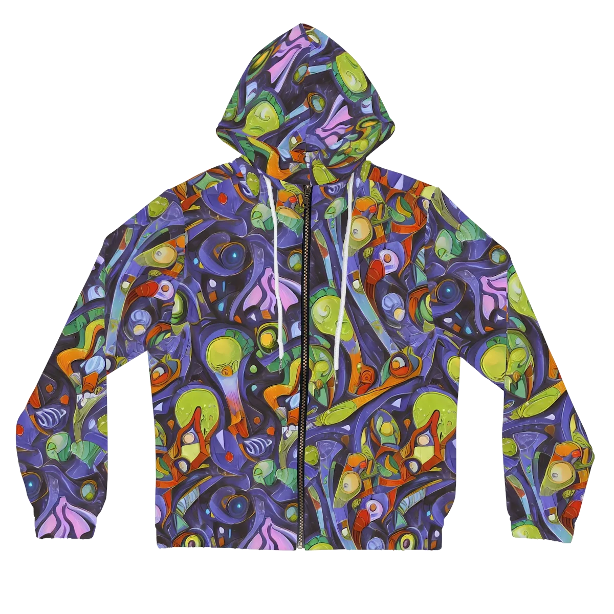Neon Organism on Women's Full-Zip Hoodie — Front