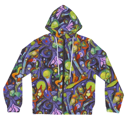 Neon Organism on a Women's Full-Zip Hoodie
