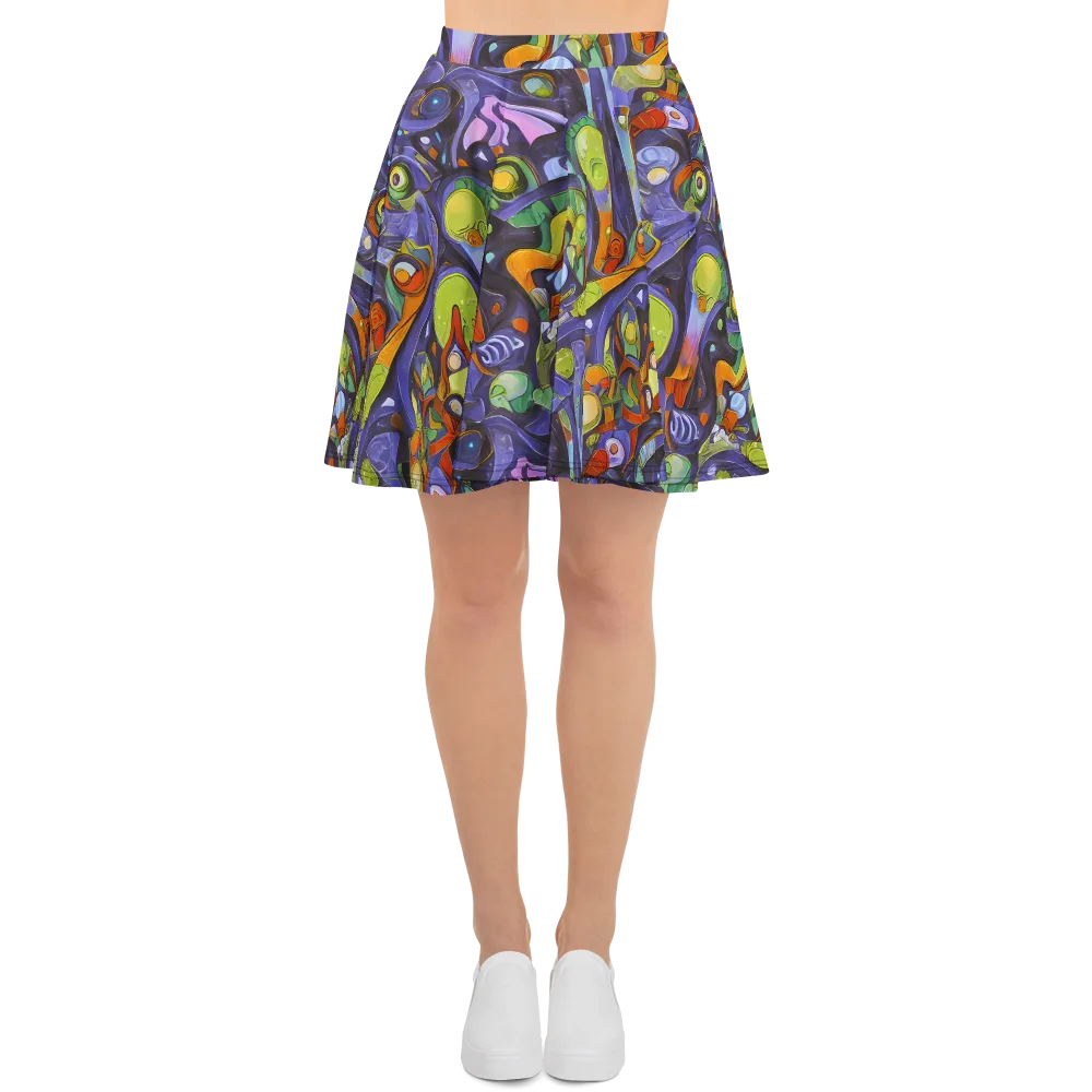 Neon Organism on Skater Skirt — Front