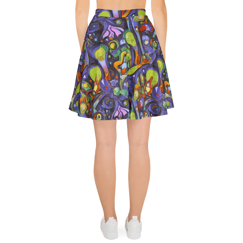 Neon Organism on Skater Skirt — Back