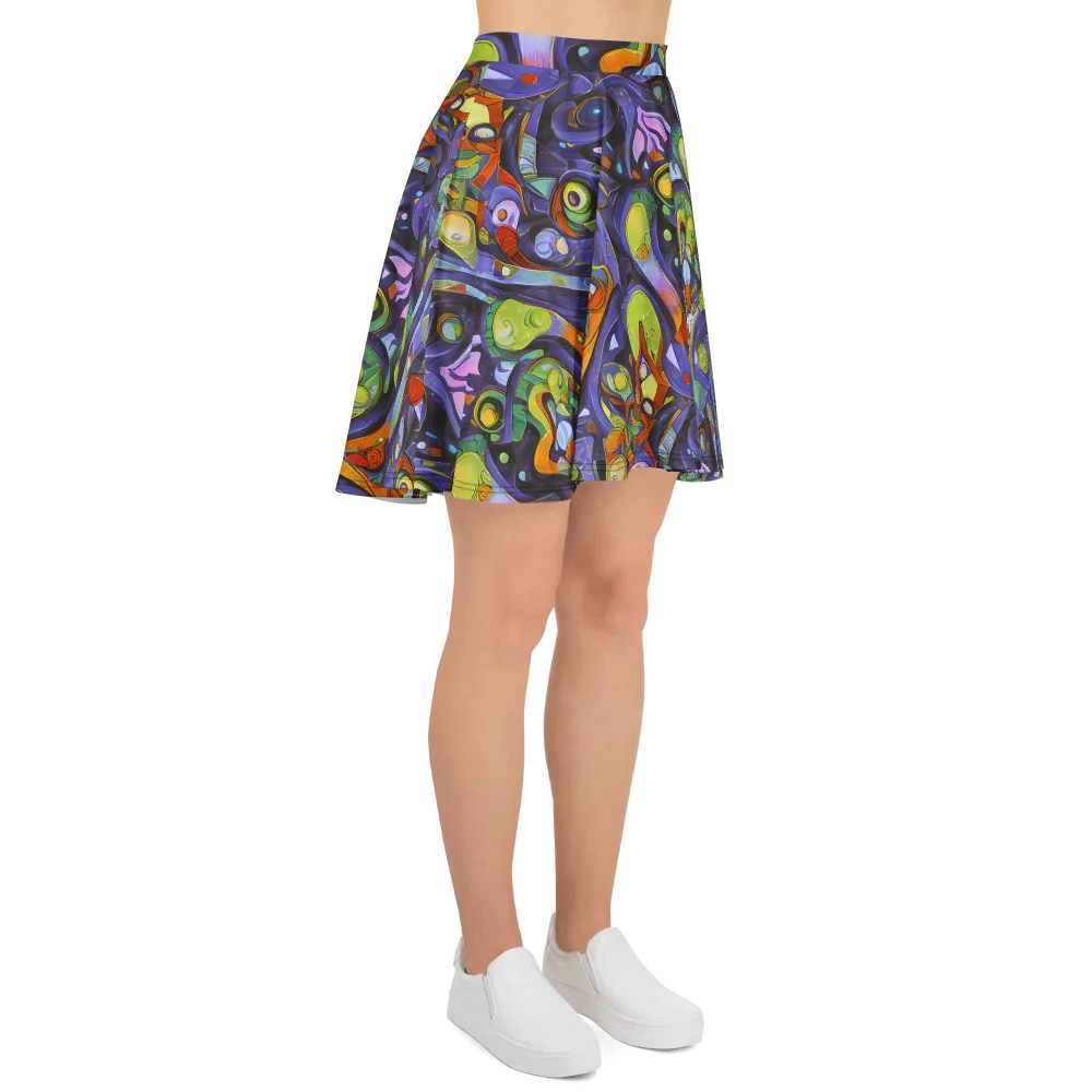 Neon Organism on Skater Skirt — Right