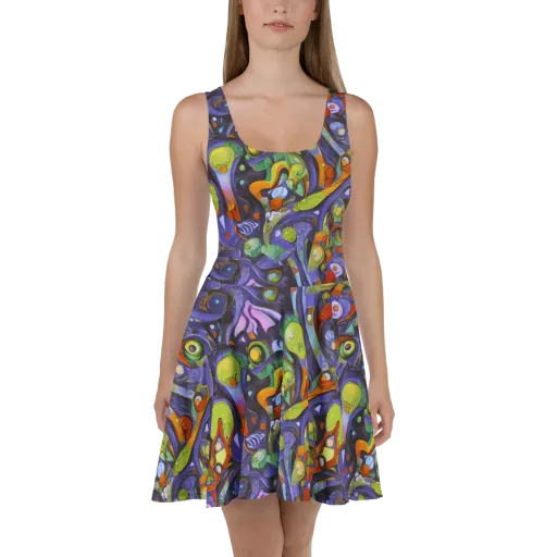 Neon Organism on a Skater Dress