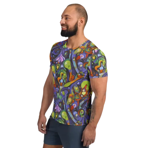 Neon Organism on a Men's Athletic T-Shirt