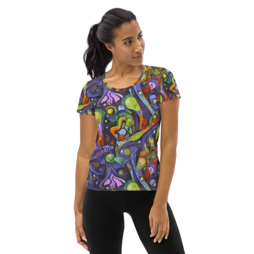 Neon Organism on a Women's Athletic T-Shirt