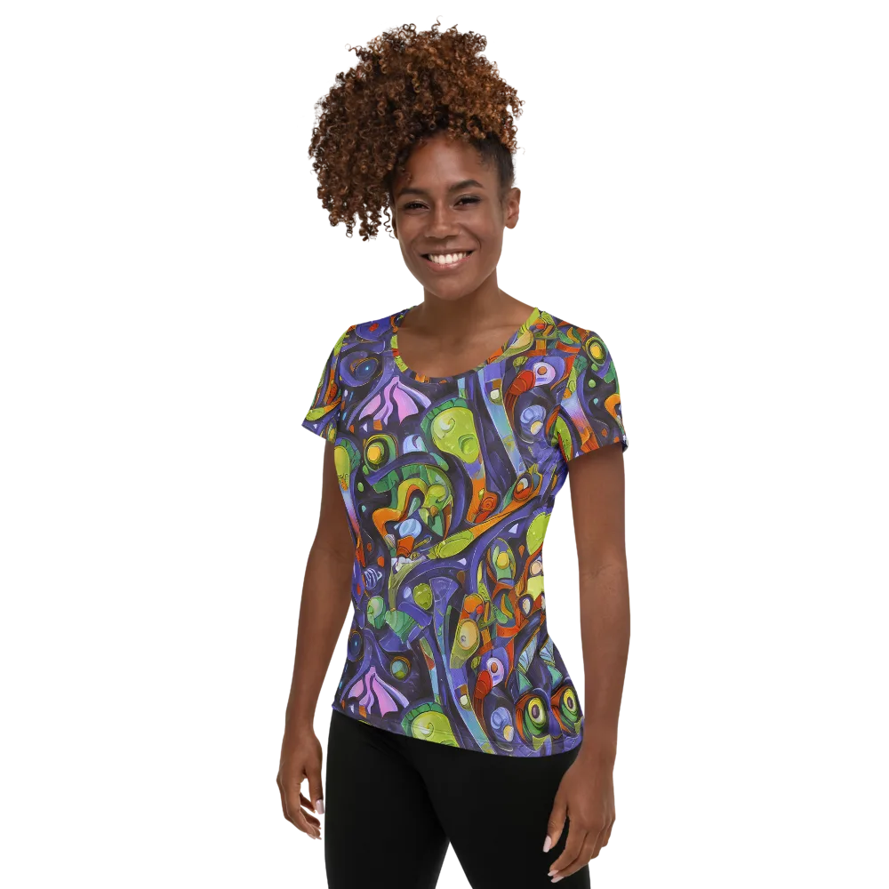 Neon Organism on Women's Athletic T-Shirt — Left