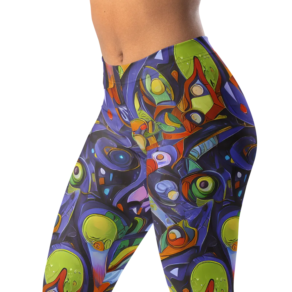 Neon Organism on Leggings — Left Front