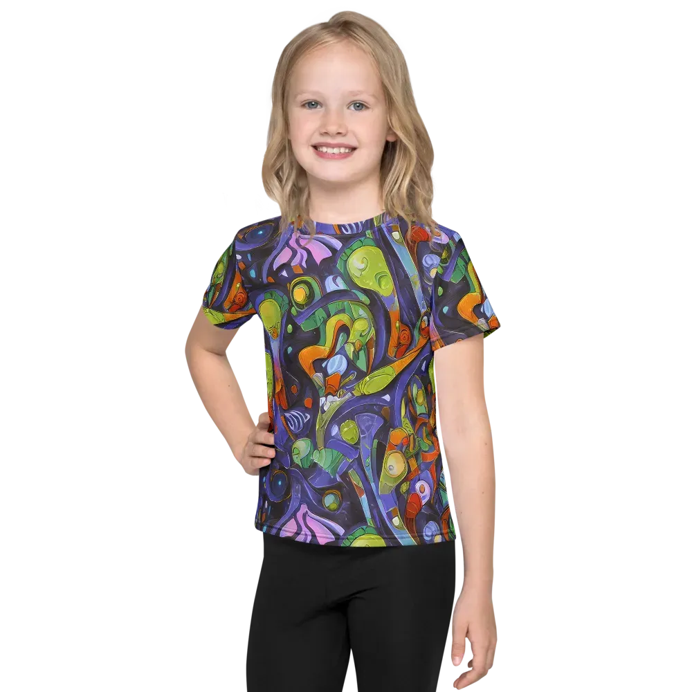 Neon Organism on Kids Crew Neck T-Shirt — Front