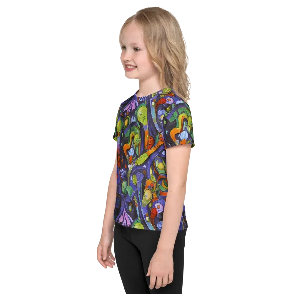 Neon Organism on Kids Crew Neck T-Shirt — Left