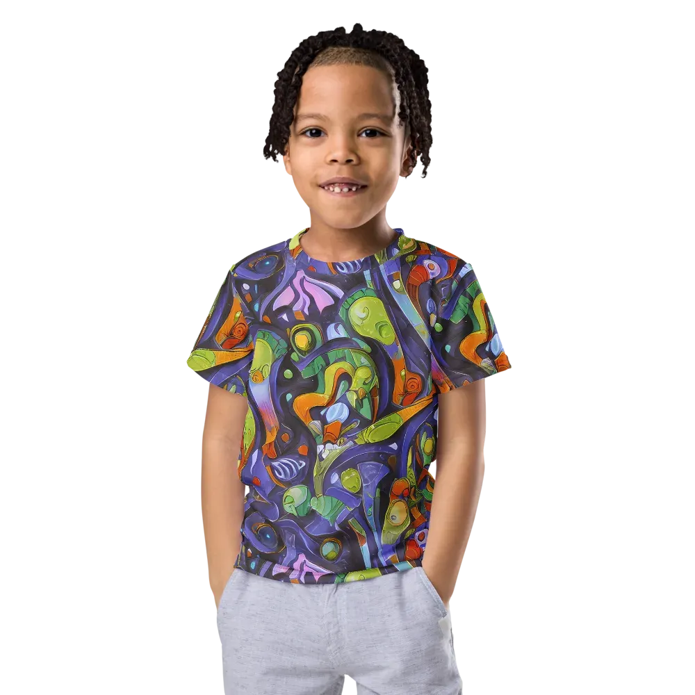 Neon Organism on Kids Crew Neck T-Shirt — Front
