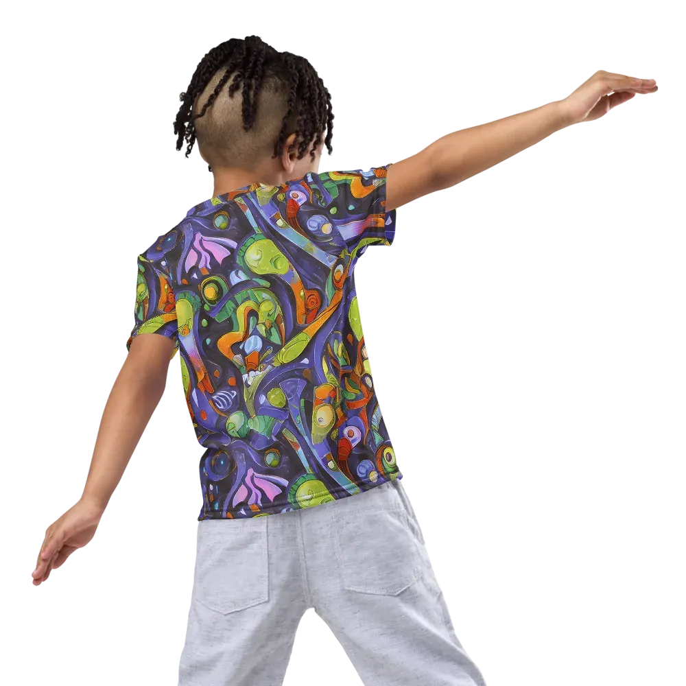 Neon Organism on Kids Crew Neck T-Shirt — Back