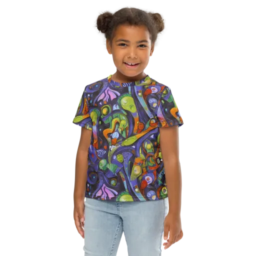 Neon Organism on a Kids Crew Neck T-Shirt