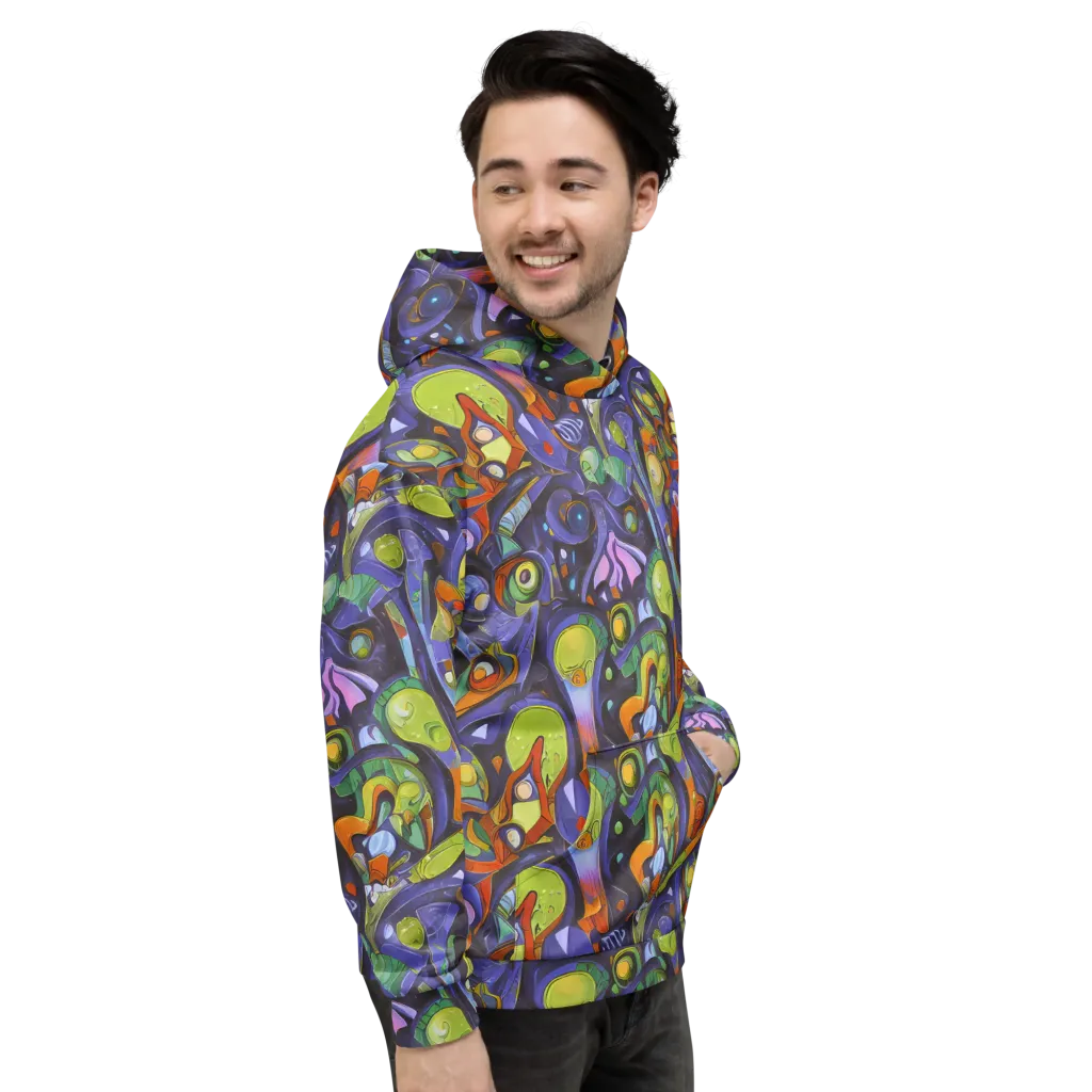 Neon Organism on Hoodie — Right