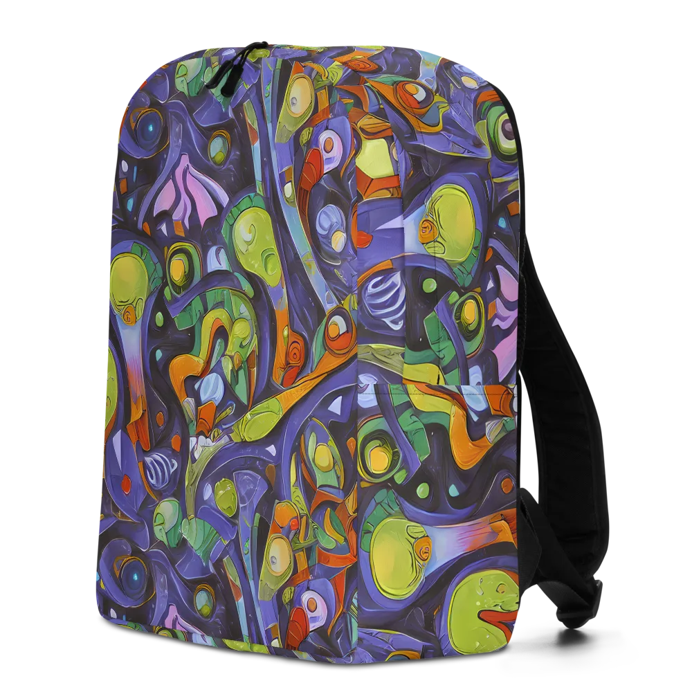 Neon Organism on Minimalist Backpack — Left
