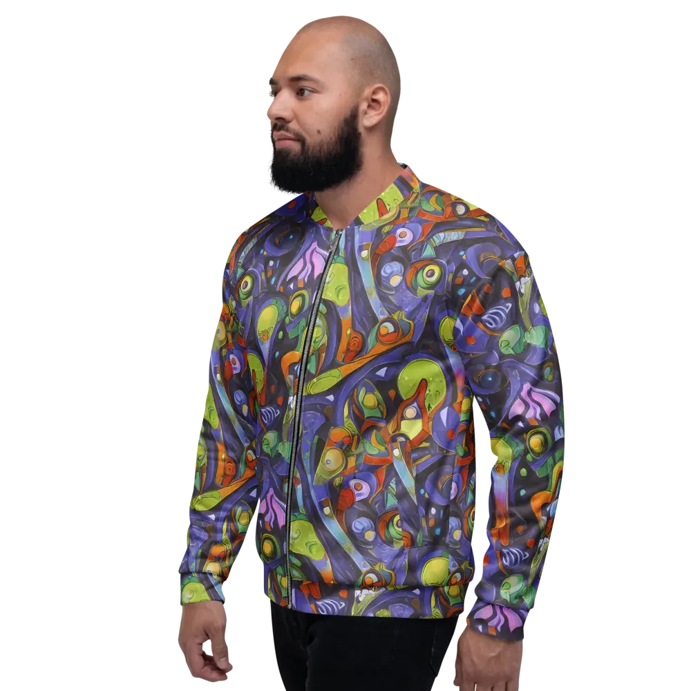 Neon Organism on Bomber Jacket — Left