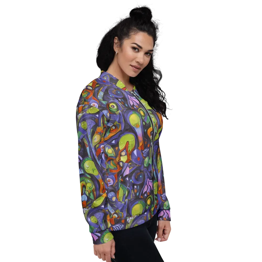 Neon Organism on Bomber Jacket — Right