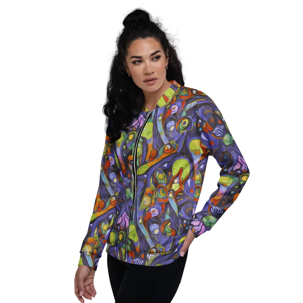 Neon Organism on Bomber Jacket — Left