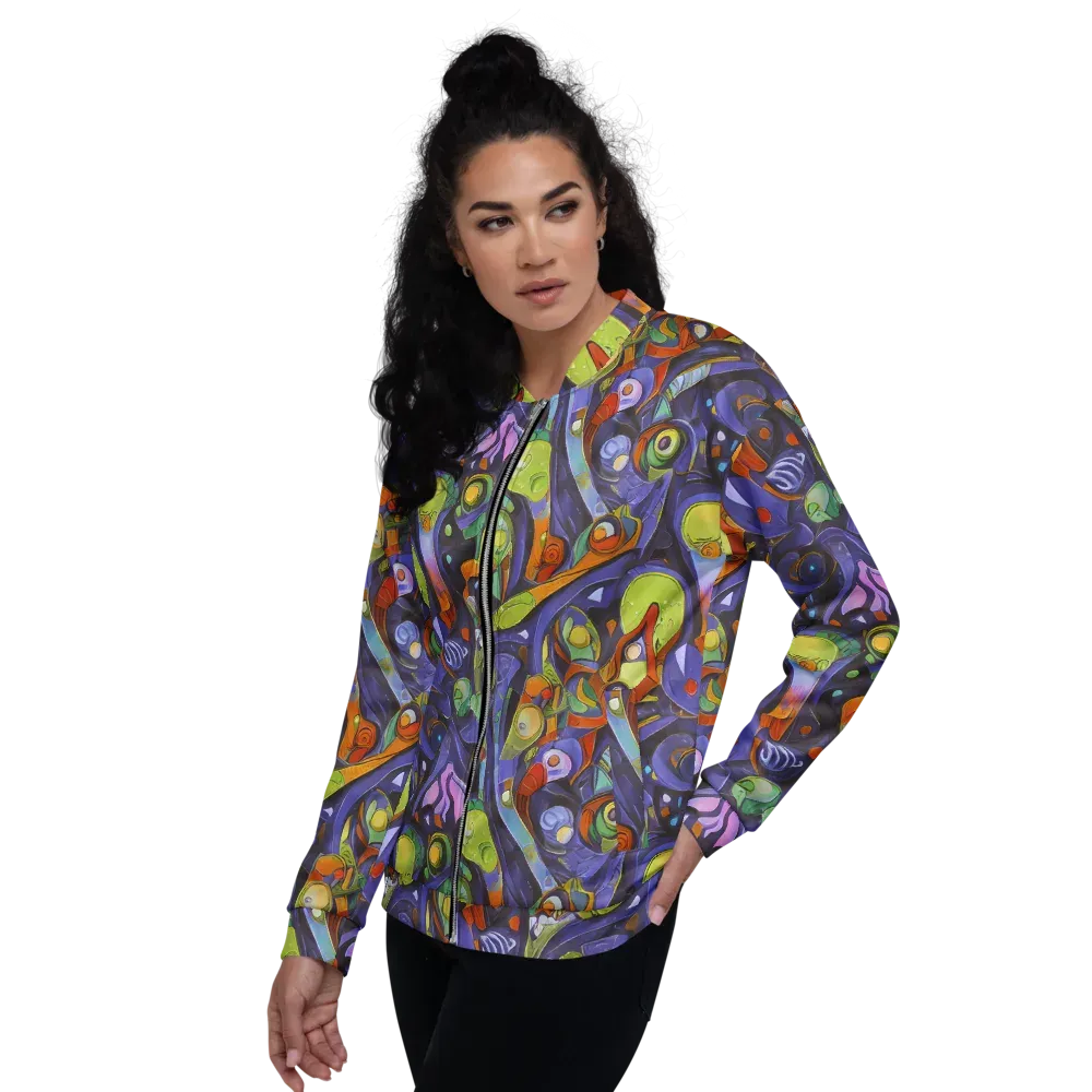 Neon Organism on Bomber Jacket — Left