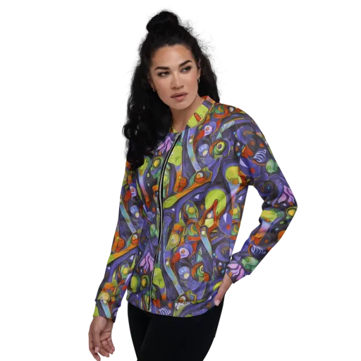 Neon Organism on a Bomber Jacket