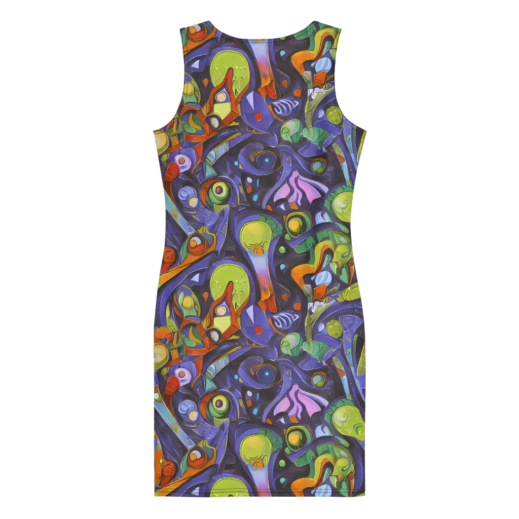 Neon Organism on Bodycon Dress — Back