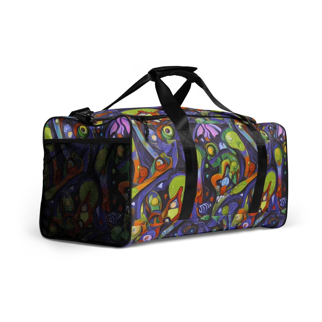 Neon Organism on Duffle Bag — Right Front