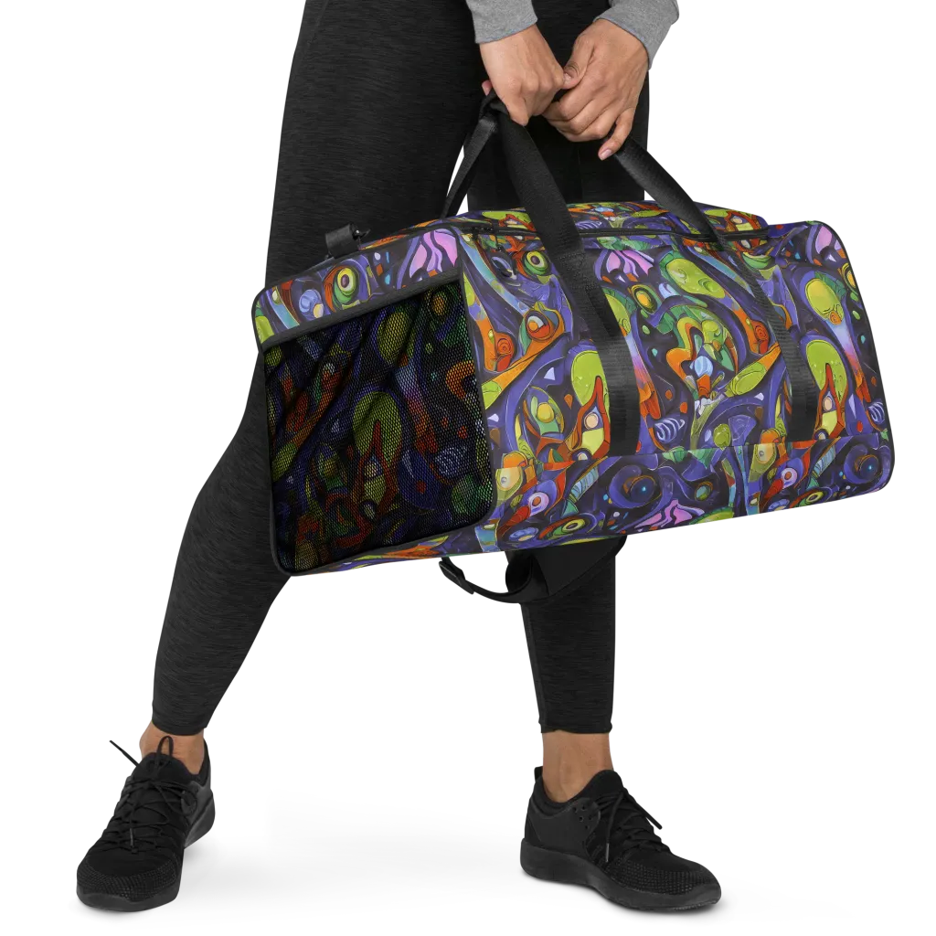 Neon Organism on Duffle Bag — Right Front