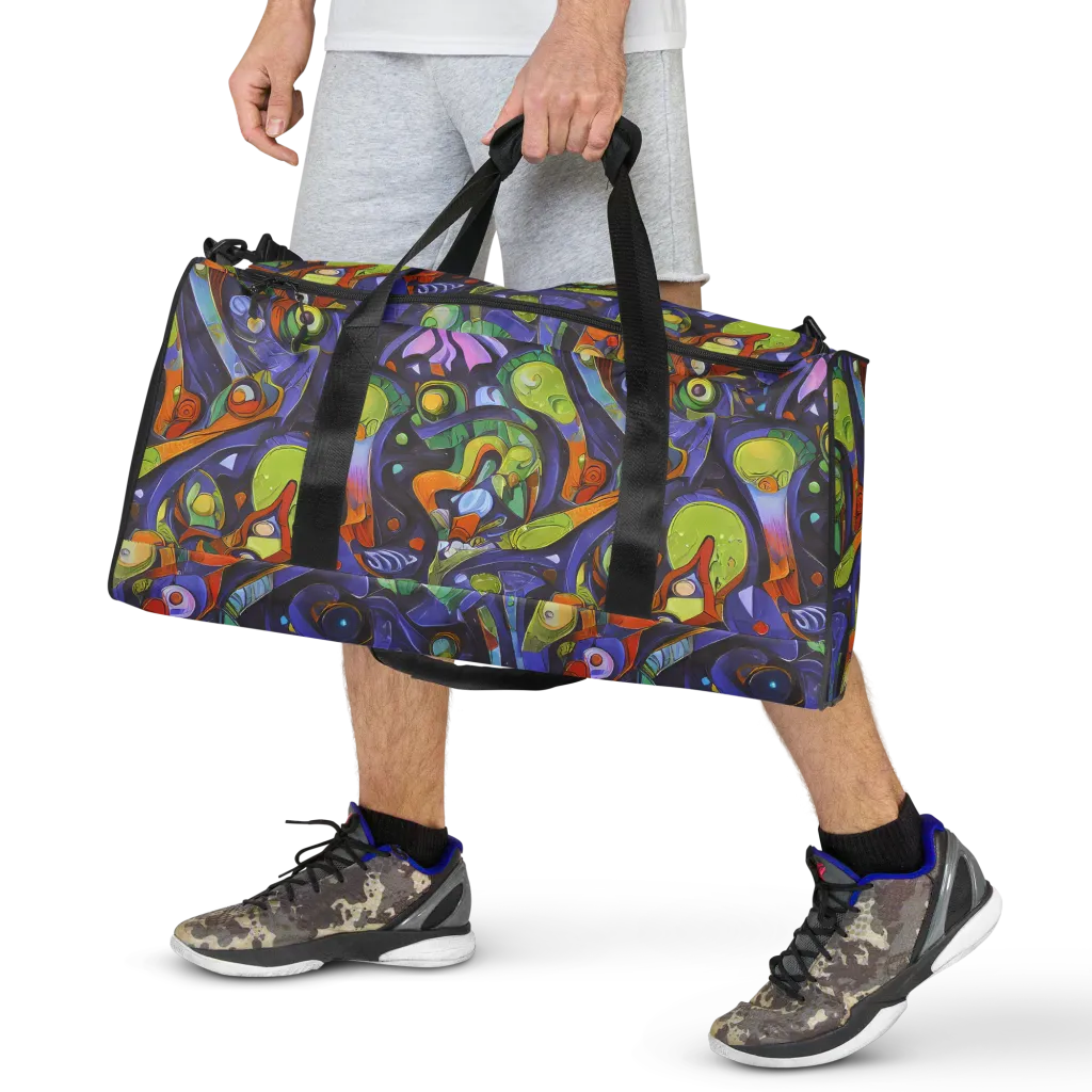 Neon Organism on Duffle Bag — Front