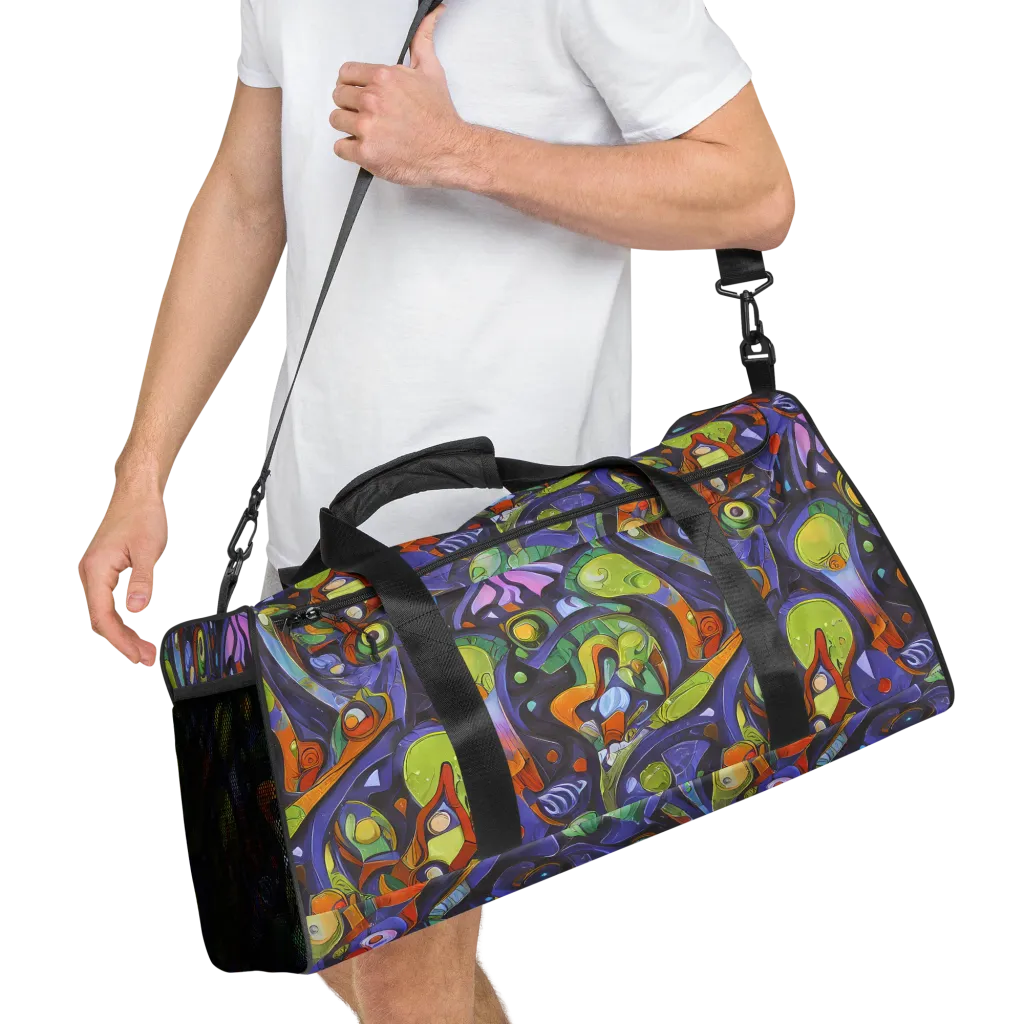 Neon Organism on Duffle Bag — Right Front