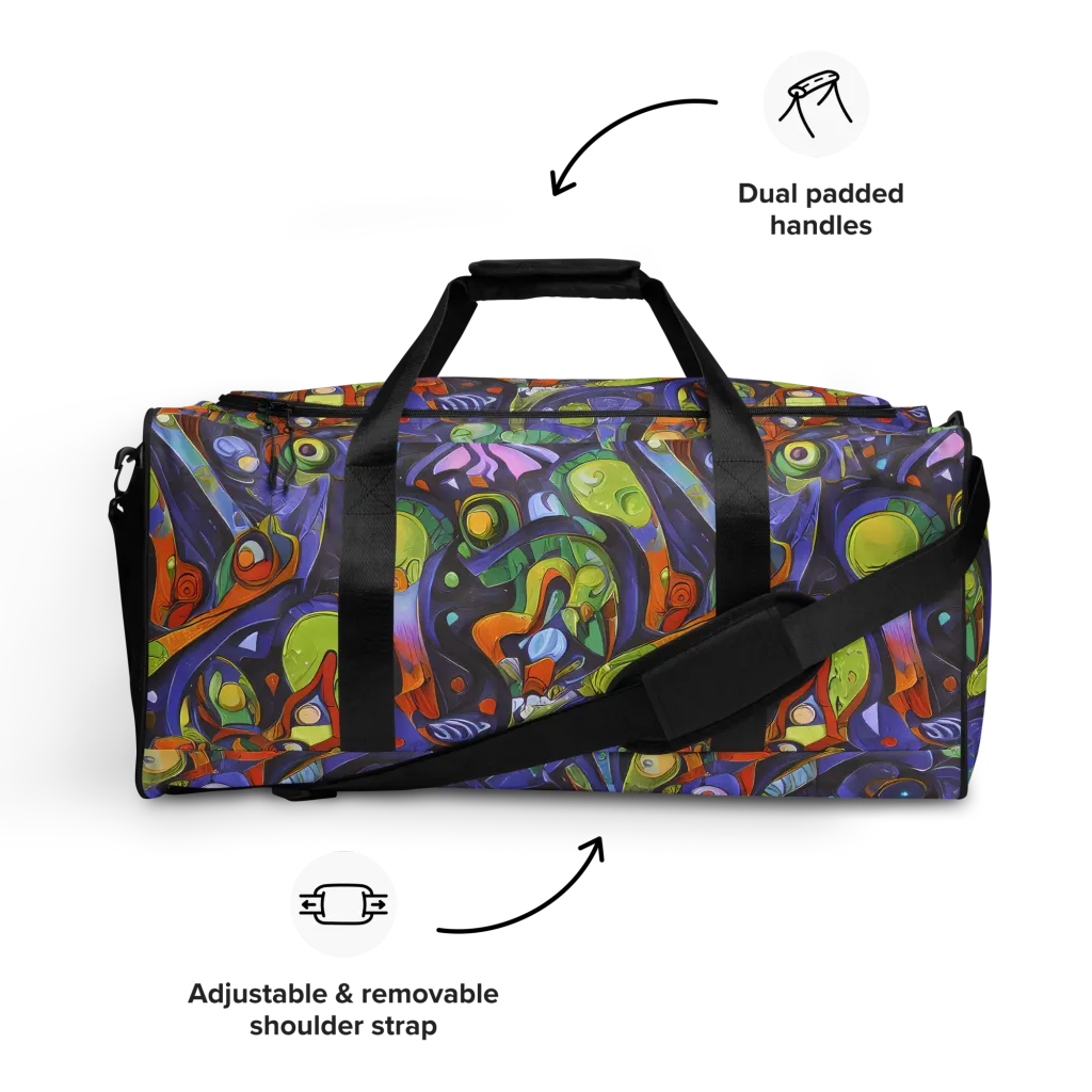 Neon Organism on Duffle Bag — Front