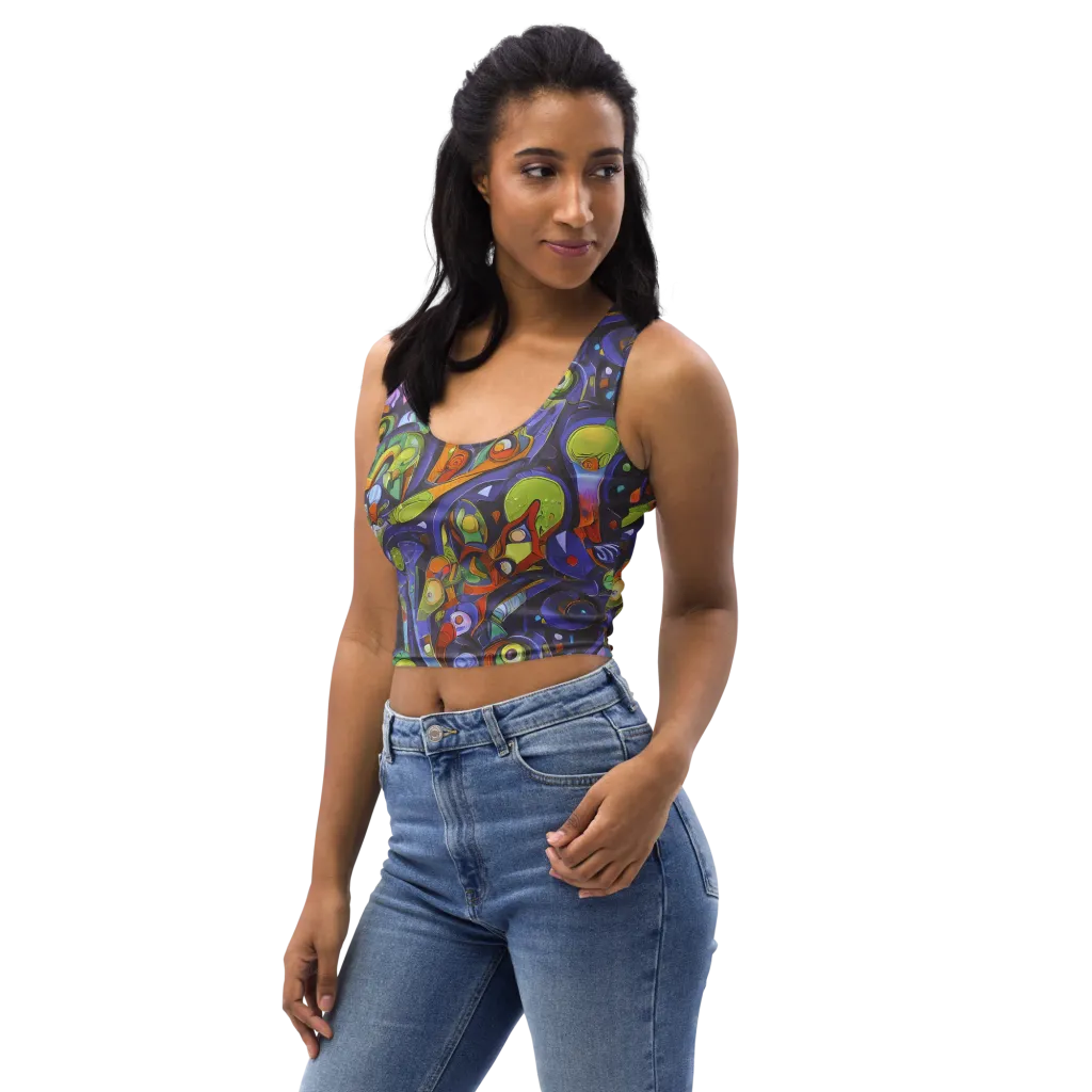 Neon Organism on Crop Top — Left Front