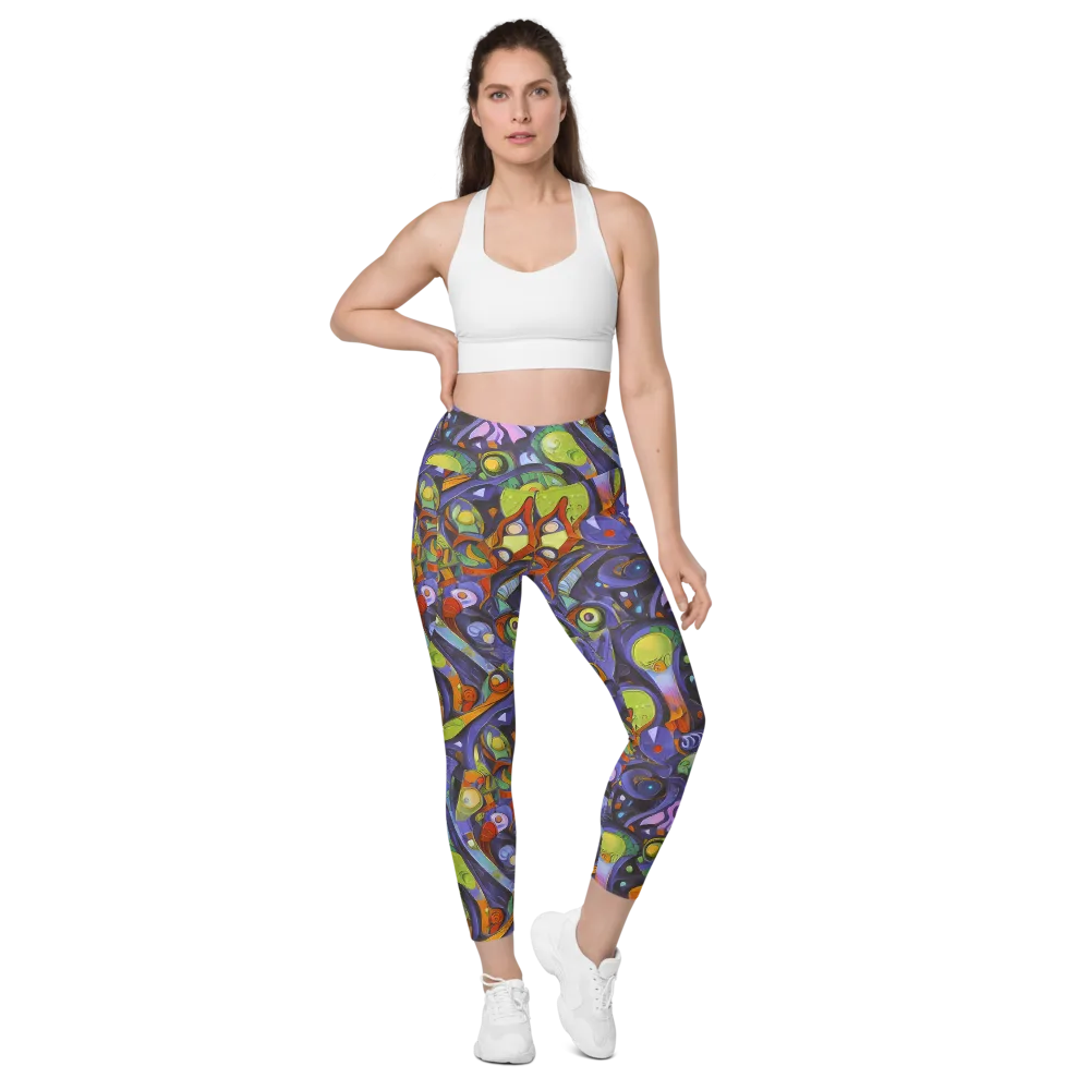 Neon Organism on Leggings with Pockets — Front