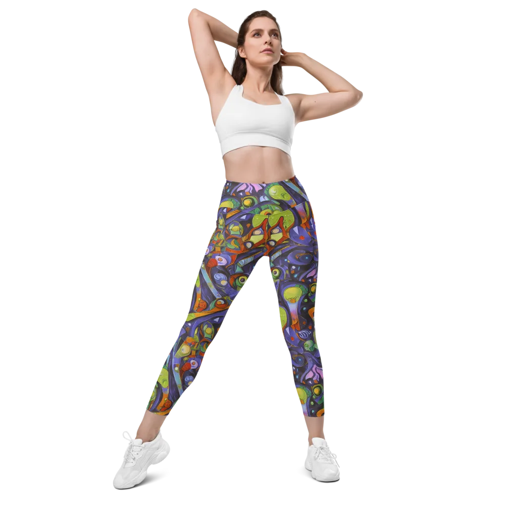 Neon Organism on Leggings with Pockets — Front