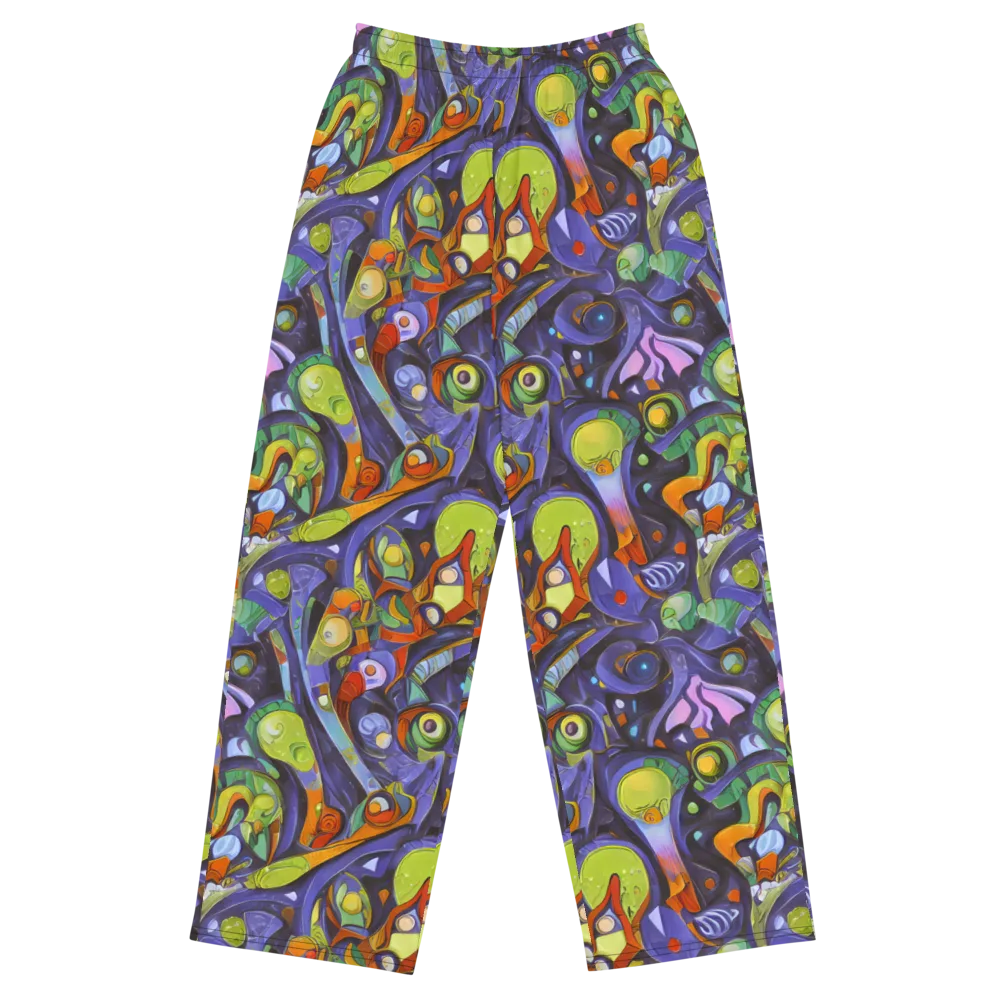 Neon Organism on Wide-Leg Pants — Front