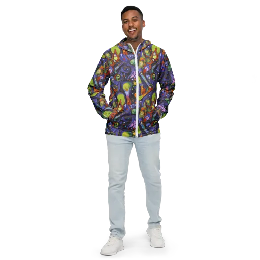 Neon Organism on a Men's Windbreaker