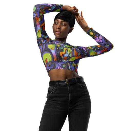 Neon Organism on a Long Sleeve Crop Top