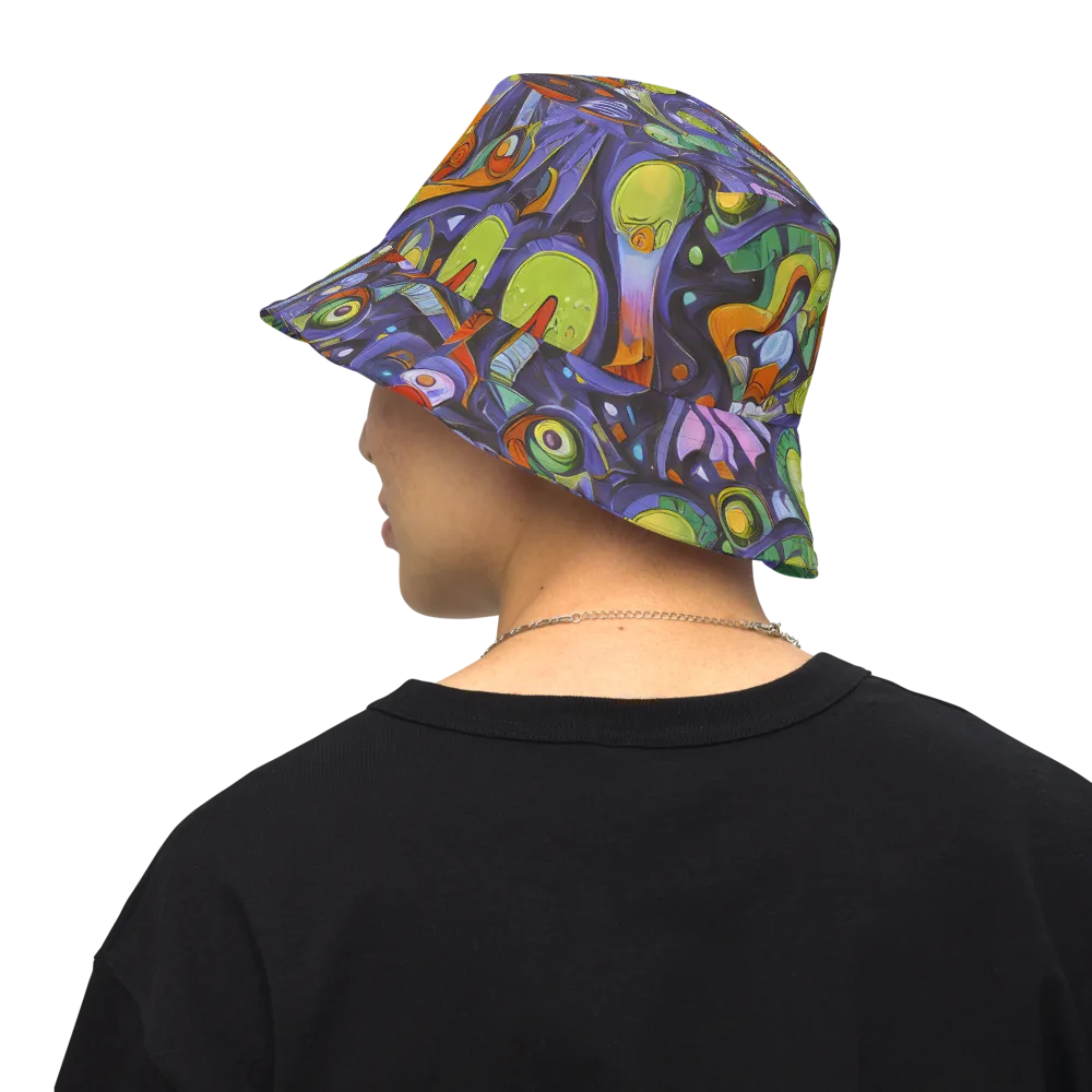 Neon Organism on Reversible Bucket Hat — Back Inside