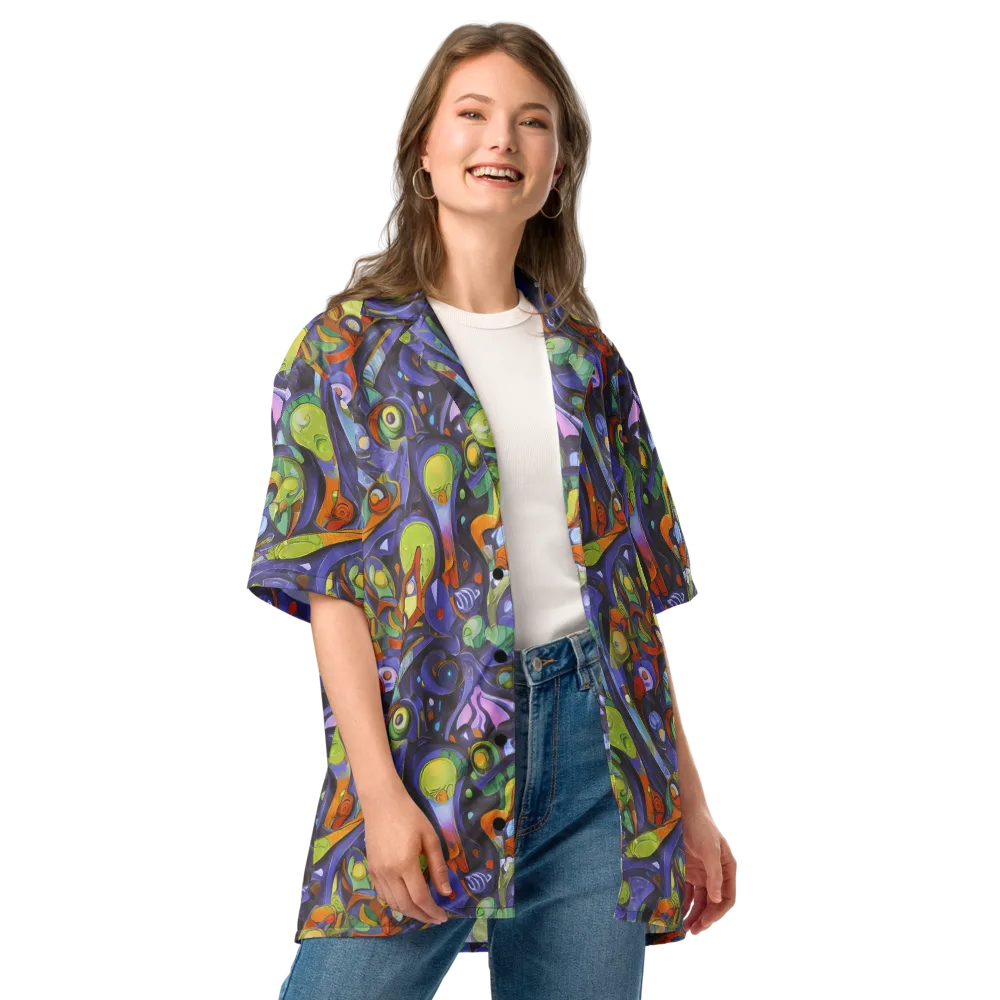 Neon Organism on Button Shirt — Front