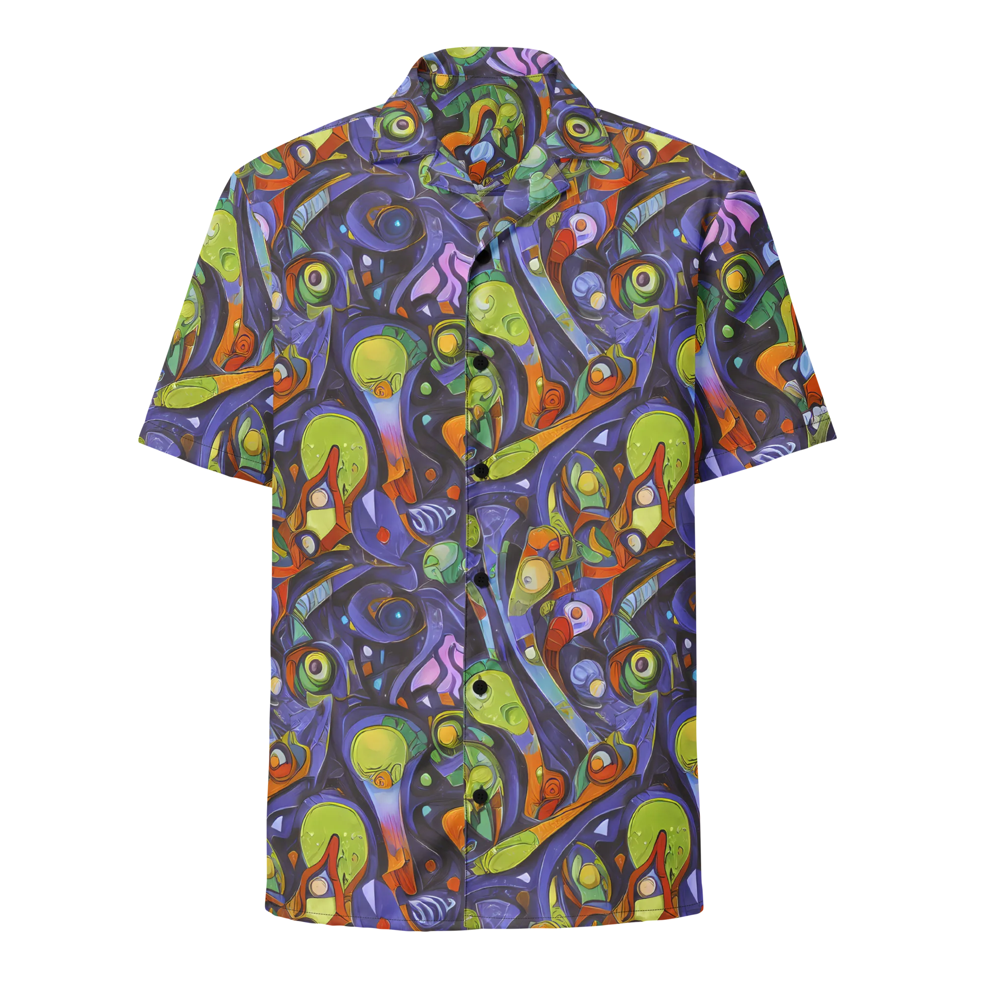 Neon Organism on Button Shirt — Front